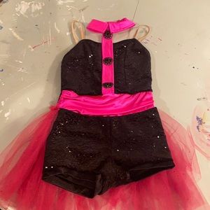 Black and pink tutu costume